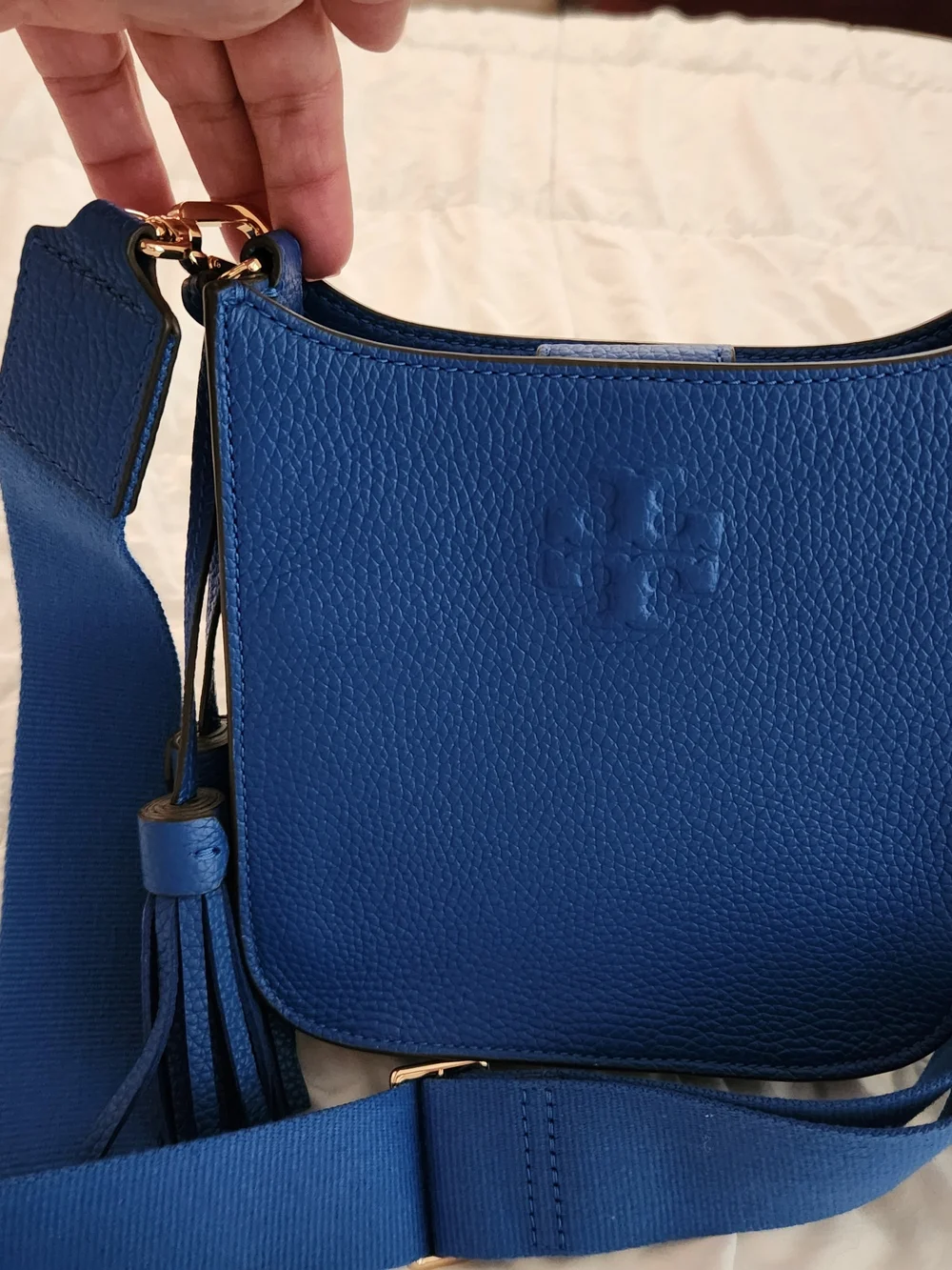 Tory Burch Kira Tassel Crossbody Bag in Deep Blue